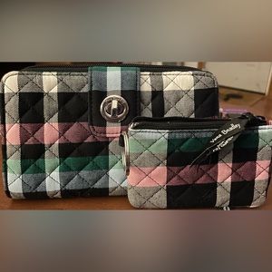 NWOT Ribbons Plaid Vera Bradley Wallet and Coin Purse